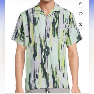 No Boundaries Artistic Green and Black Men's Shirt